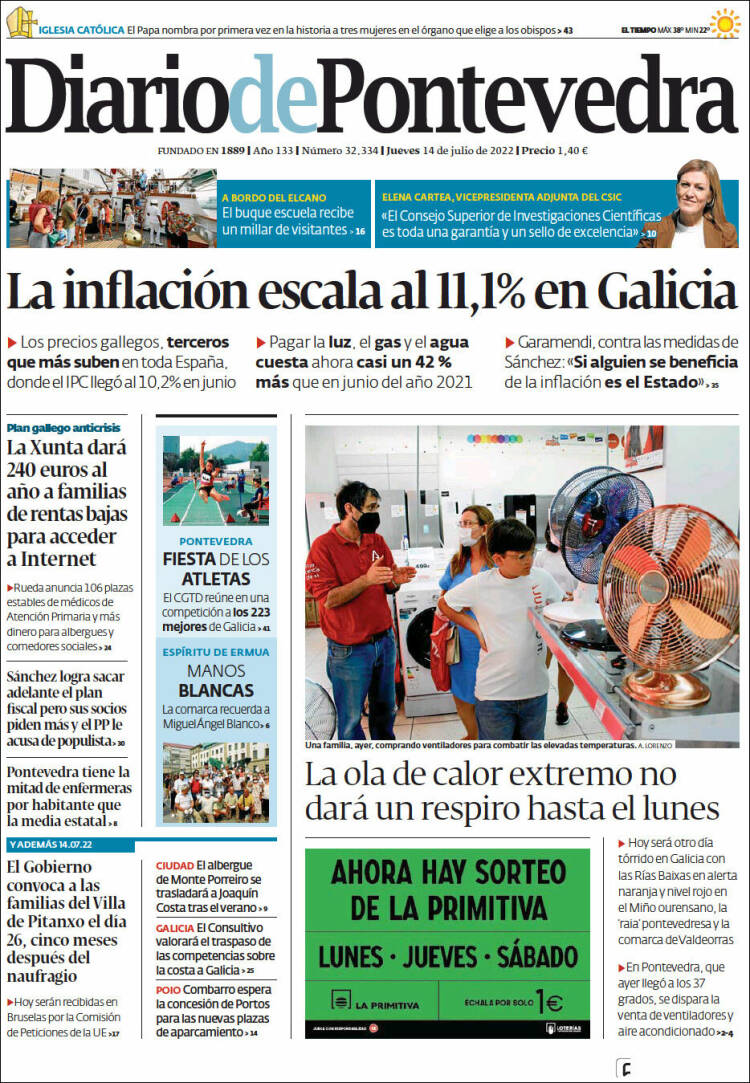 Portada de Diario de Pontevedra (Spain)