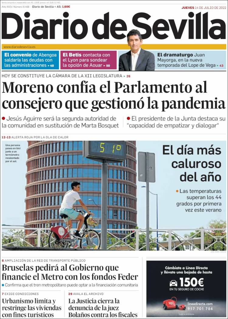 Portada de Diario de Sevilla (Spain)