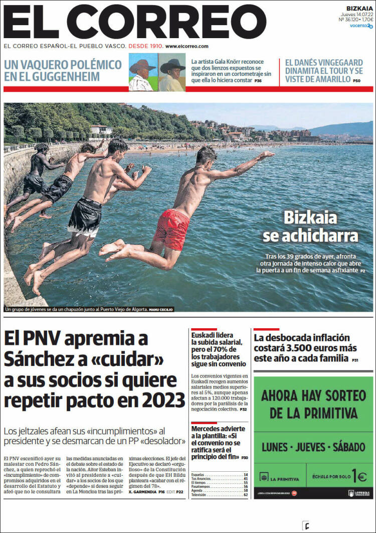 Portada de El Correo (Spain)