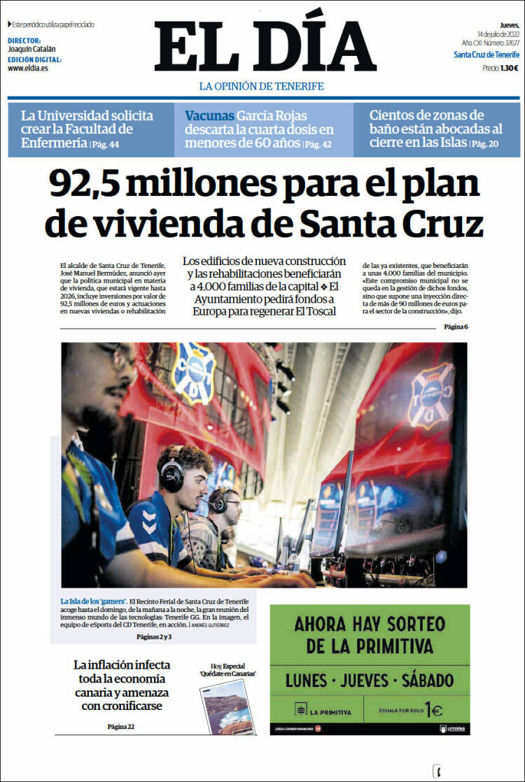Portada de El Día (Spain)
