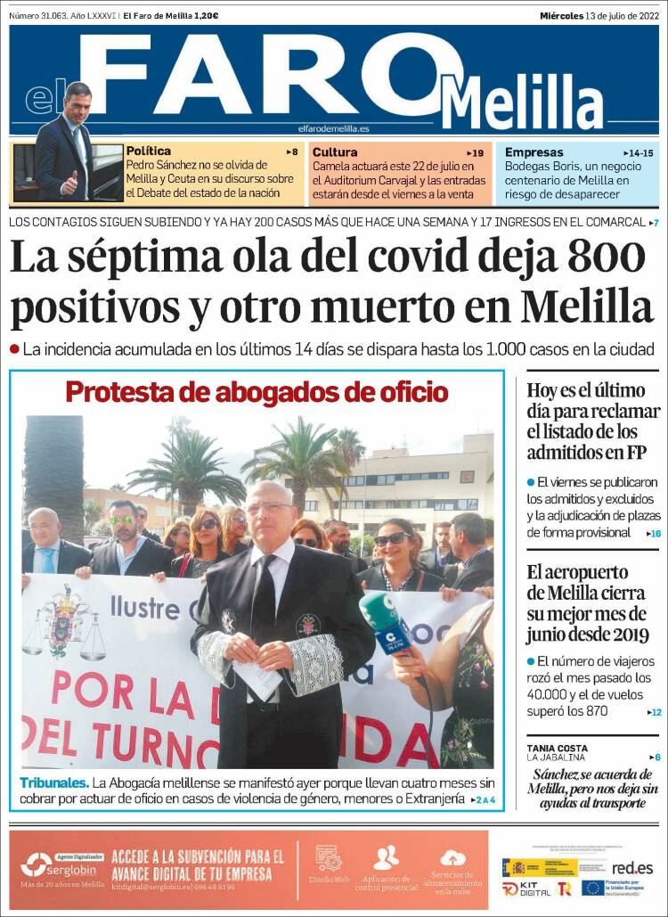 Portada de El Faro de Melilla (Spain)