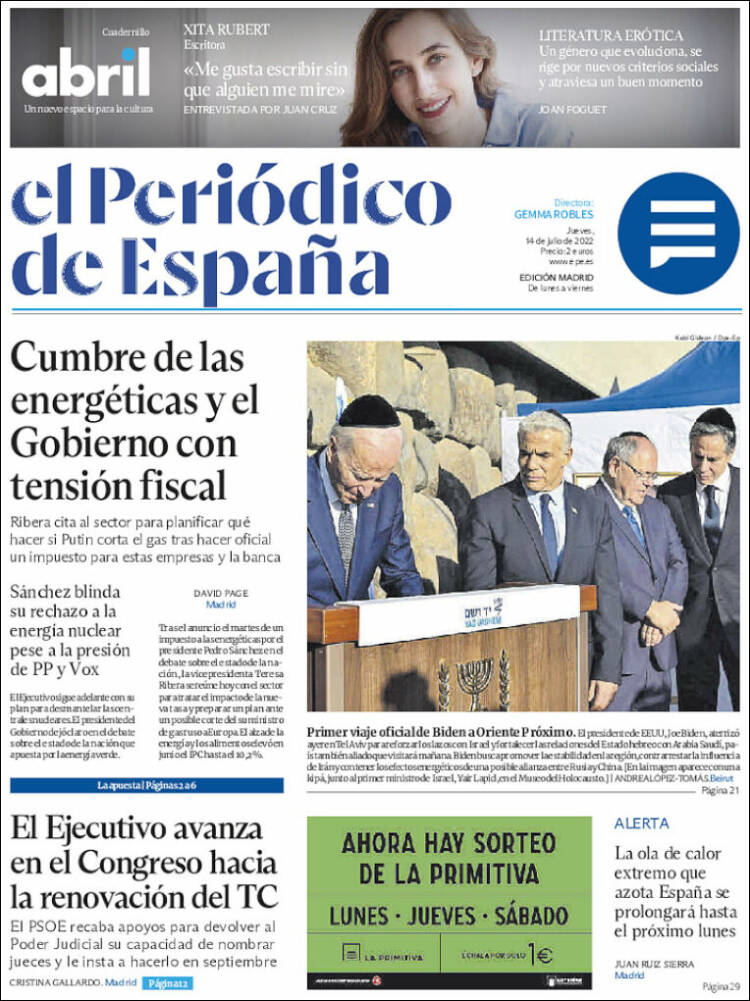 Portada de El Periódico de España (Spain)