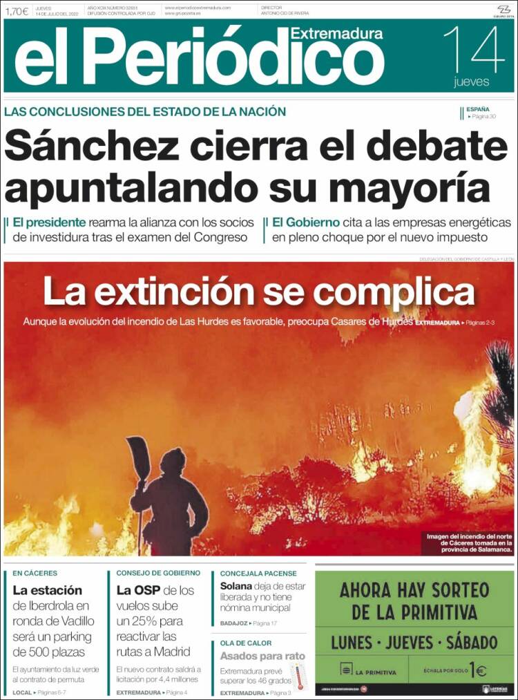Portada de El Periódico de Extremadura (Spain)
