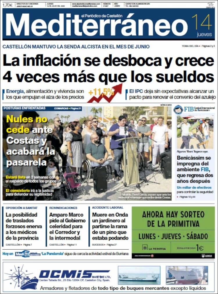 Portada de El Periódico Mediterraneo (Spain)