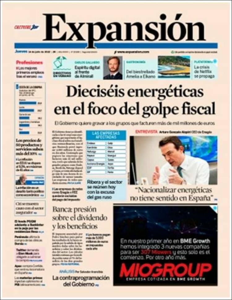 Portada de Expansión (Espa&ntilde;a)