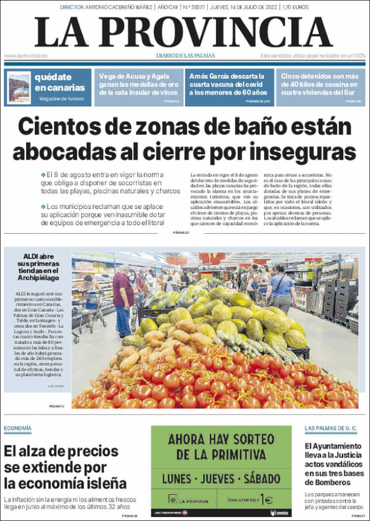 Portada de La Provincia (Spain)