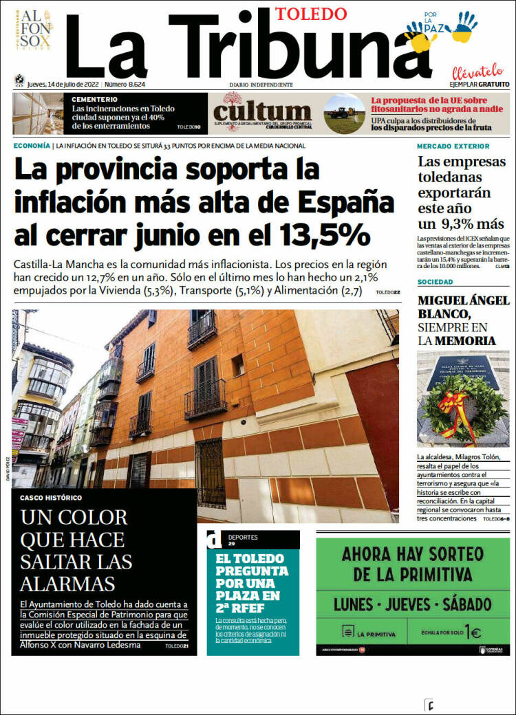 Portada de La Tribuna de Toledo (Spain)