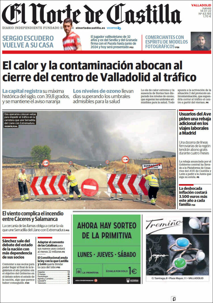Portada de Norte de Castilla - Valladolid (Spain)