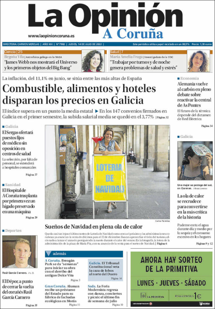 Portada de La Opinión de A Coruña (Spain)