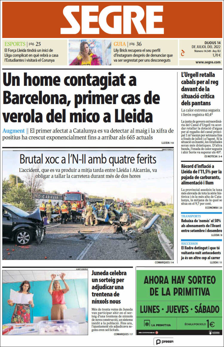 Portada de Segre (Spain)