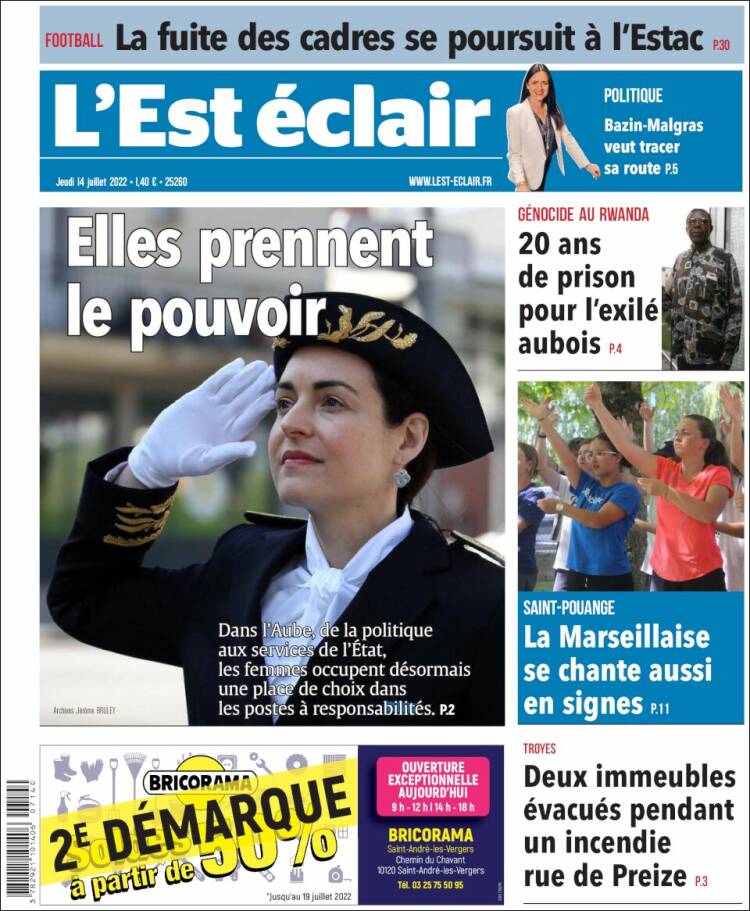 Portada de L'Est Eclair (Francia)