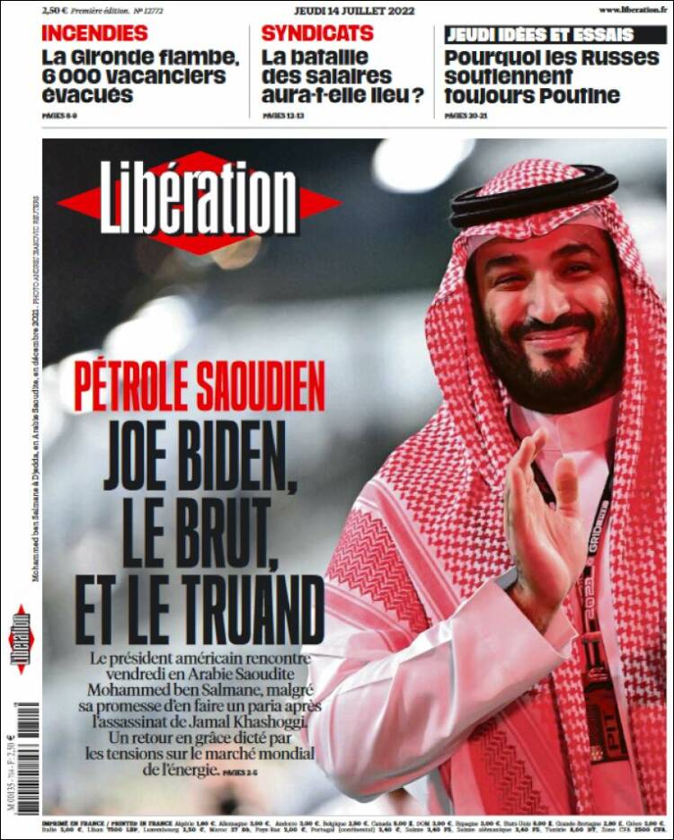 Portada de Libération (Francia)