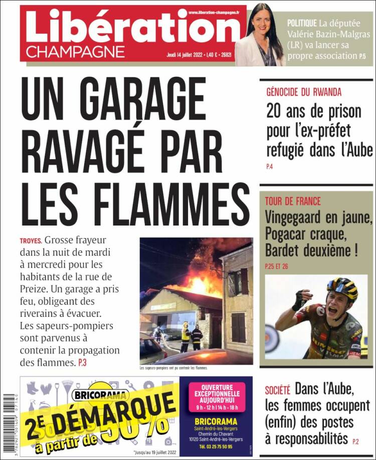 Portada de Libération Champagne (Francia)