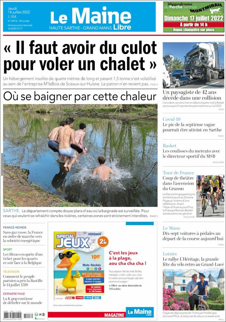 Portada de Le Maine Libre (Francia)