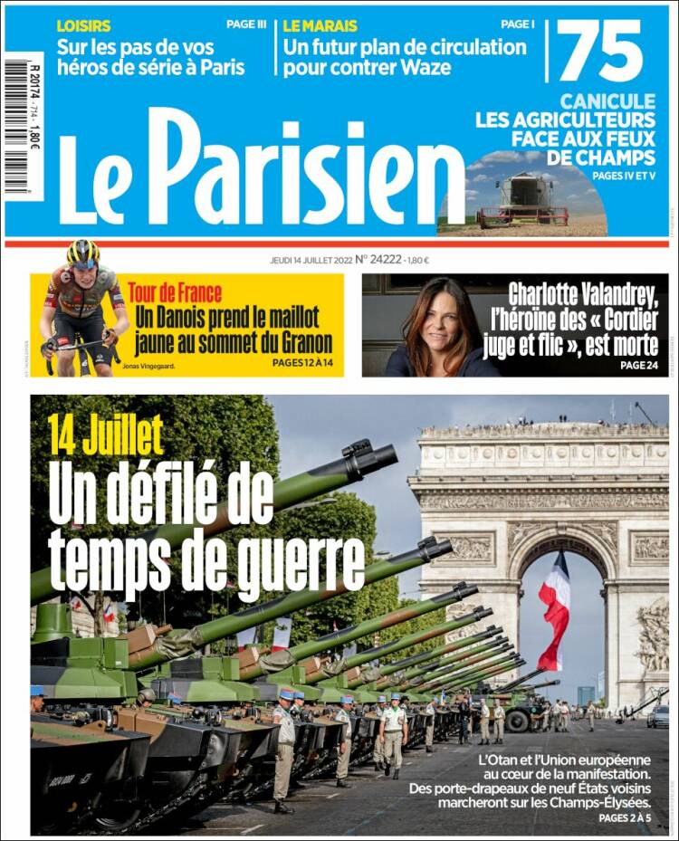 Portada de Le Parisien (Francia)