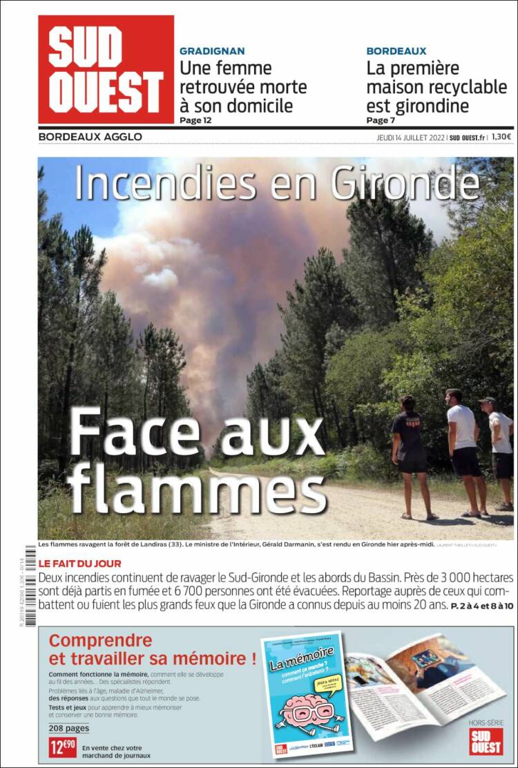 Portada de Sud Ouest (Francia)