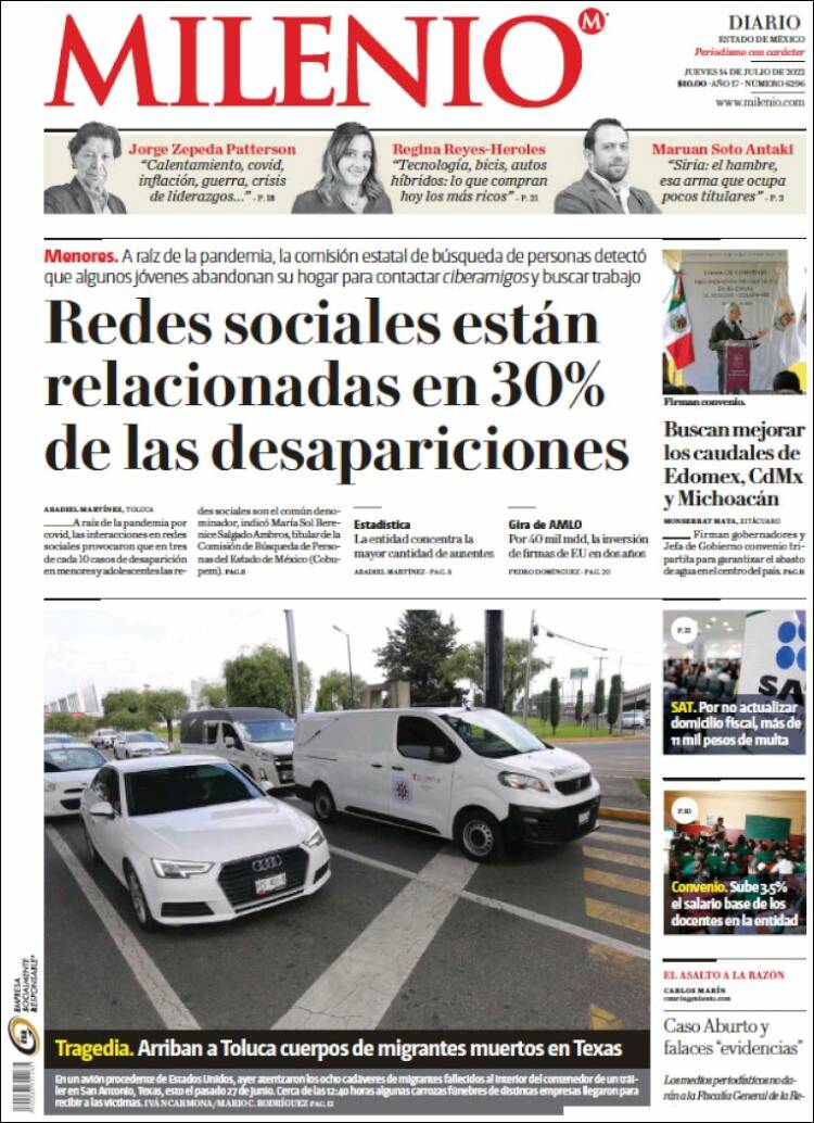 Portada de Milenio - Estado de México (M&eacute;xico)