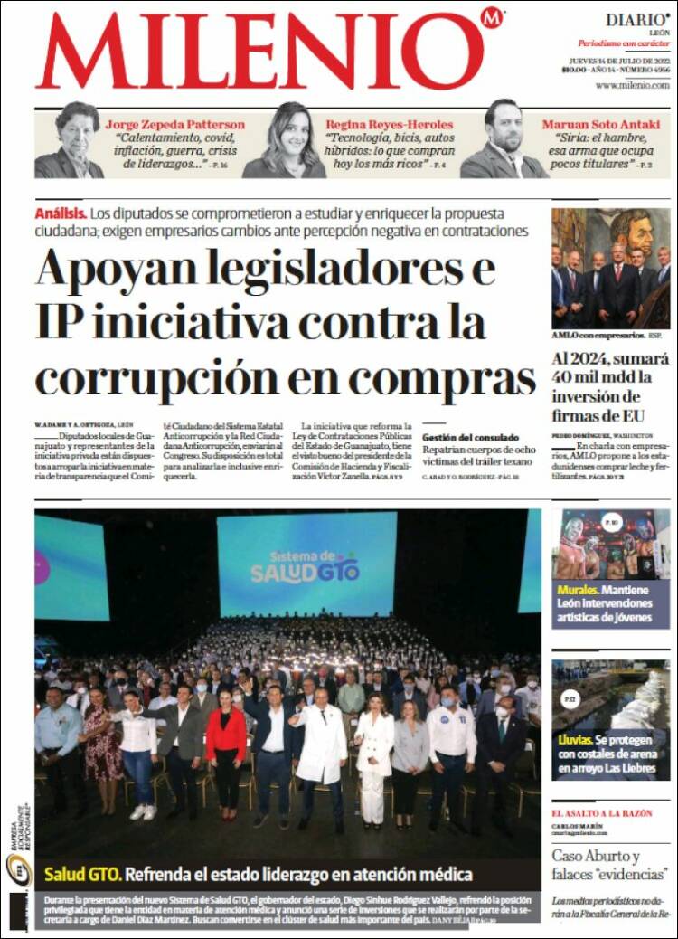 Portada de Milenio de León (M&eacute;xico)