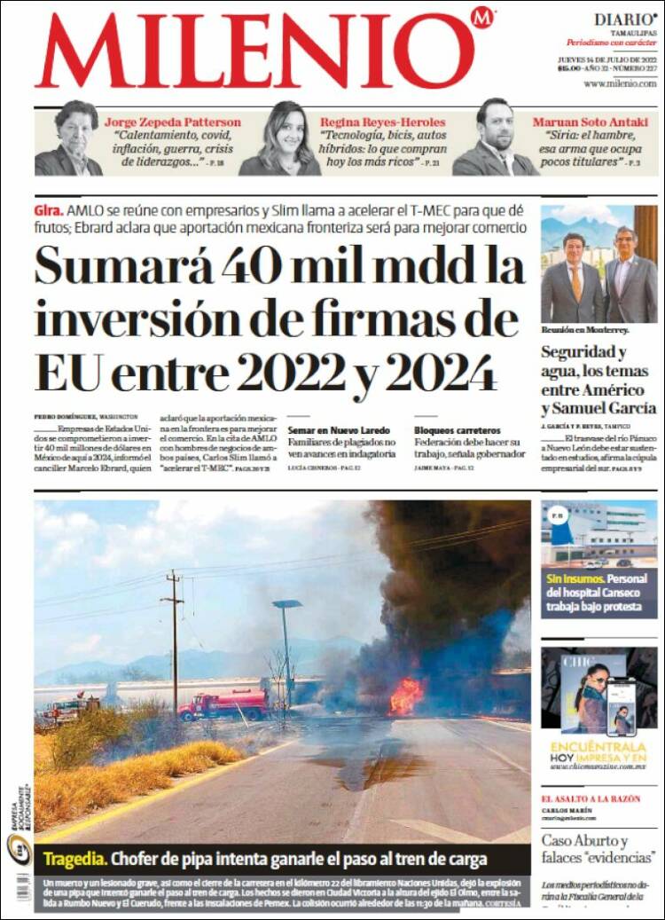 Portada de Milenio - Tamaulipas (M&eacute;xico)