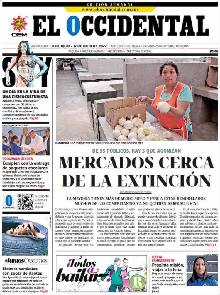 Portada de El Occidental (M&eacute;xico)