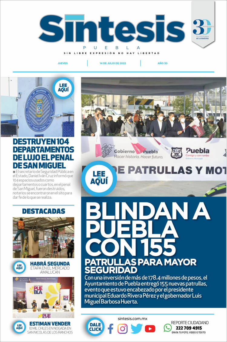 Portada de Síntesis - Puebla (M&eacute;xico)