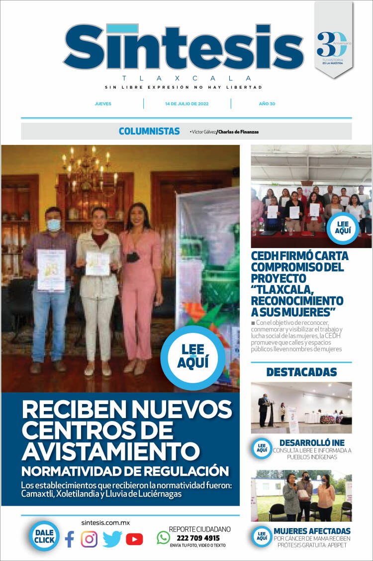Portada de Síntesis de Tlaxcala (M&eacute;xico)