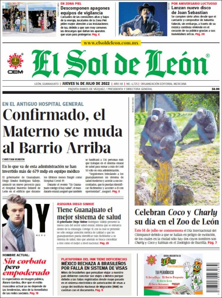 Portada de El Sol de León (M&eacute;xico)