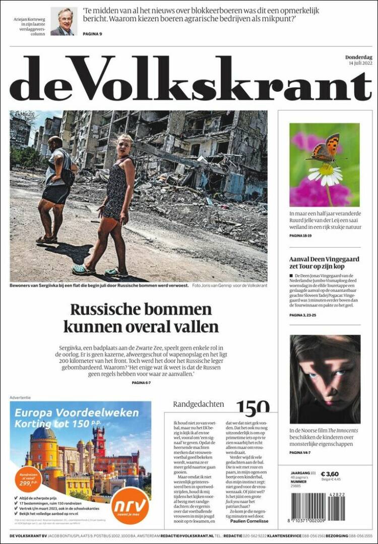 Portada de De Volkskrant (Pa&iacute;ses Bajos)