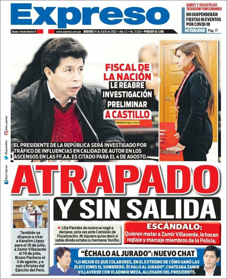 Portada de Expreso (Peru)