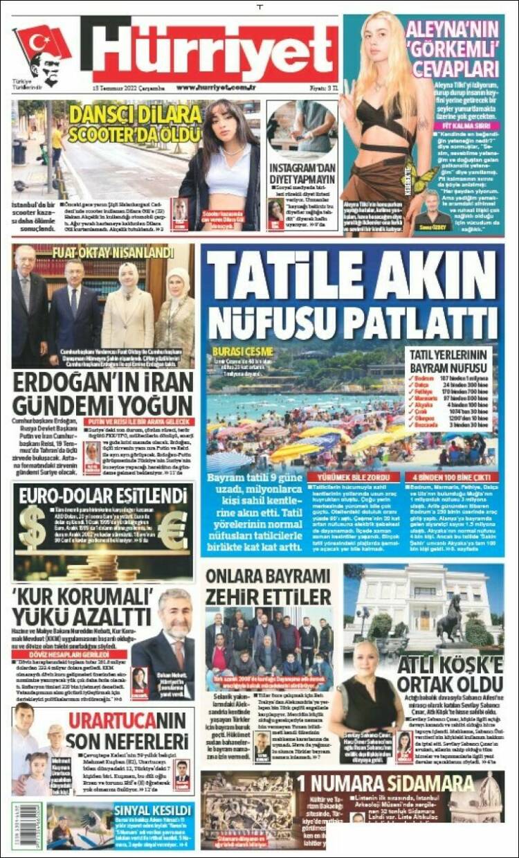 Portada de Hürriyet (Turqu&iacute;a)