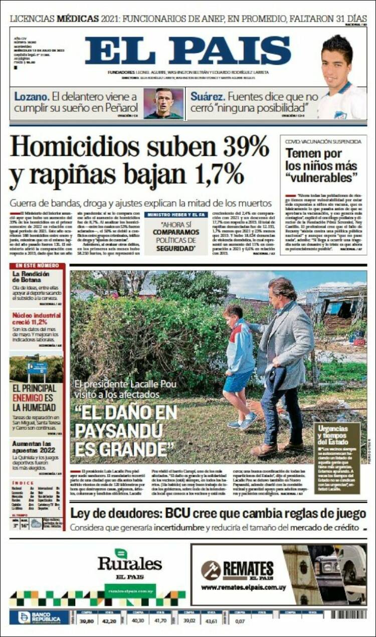 Portada de El País (Uruguay)