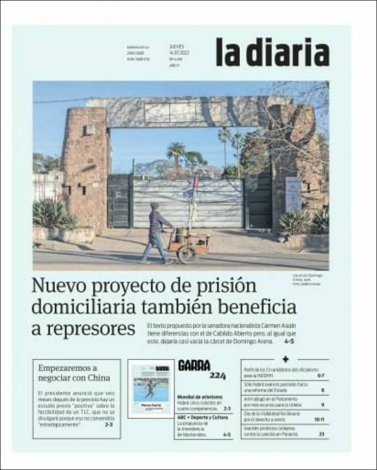 Portada de La Diaria (Uruguay)