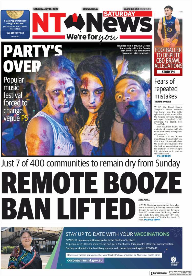 Portada de Northern Territory News (Australia)