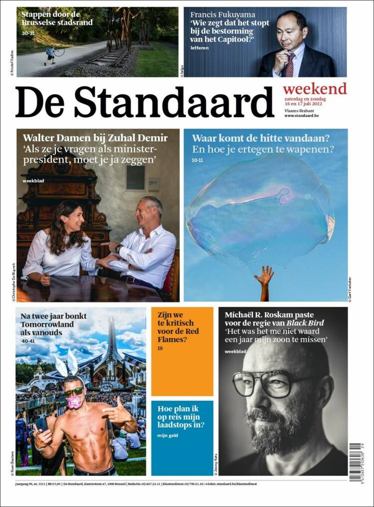 Portada de De Standaard (B&eacute;lgica)