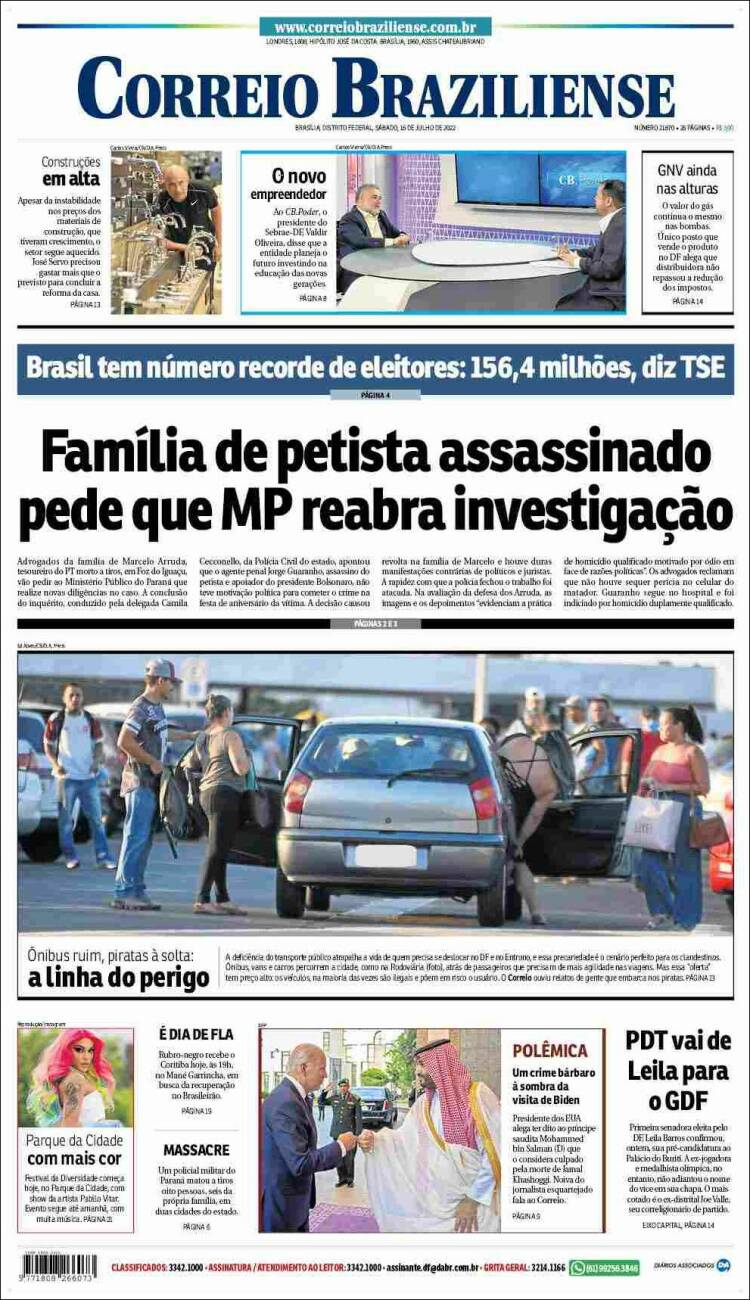 Portada de Correio Braziliense (Brasil)