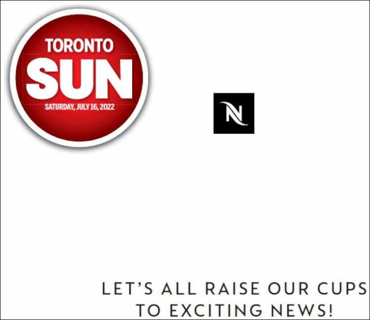 Portada de The Toronto Sun (Canadá)