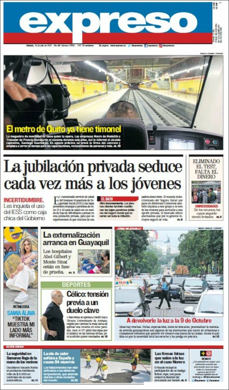 Portada de Expreso (Ecuador)
