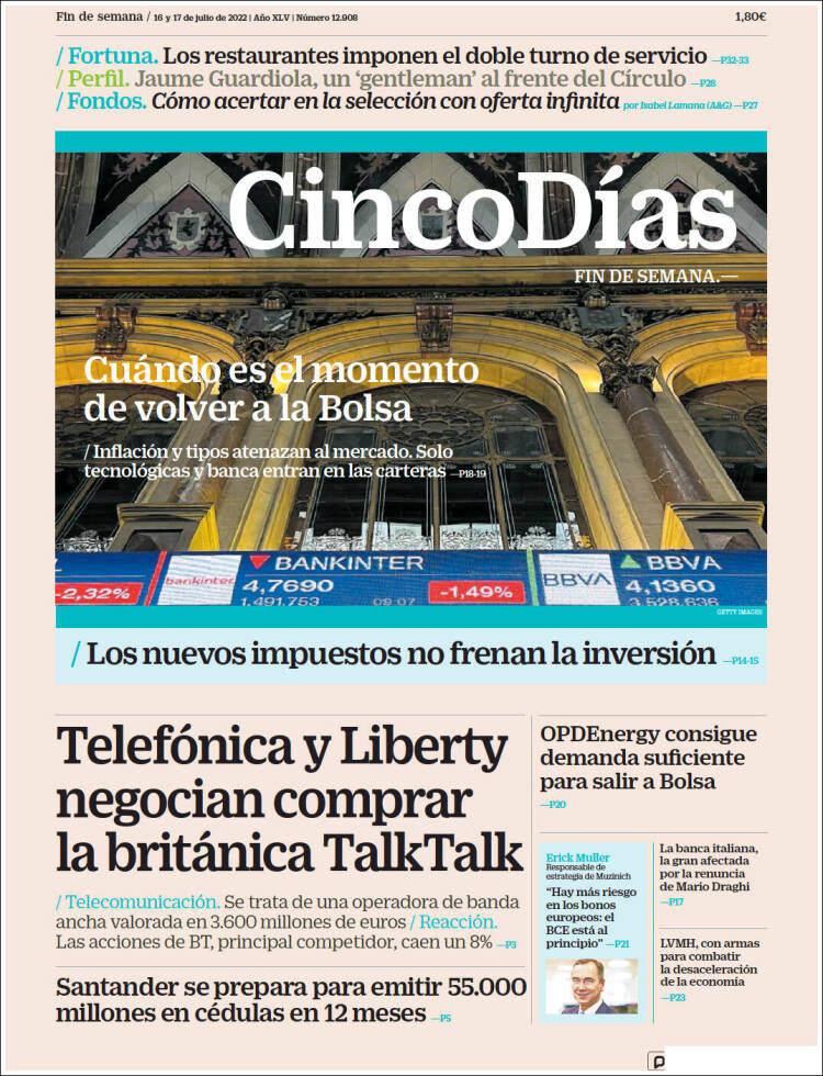 Portada de Cinco Días (Espa&ntilde;a)