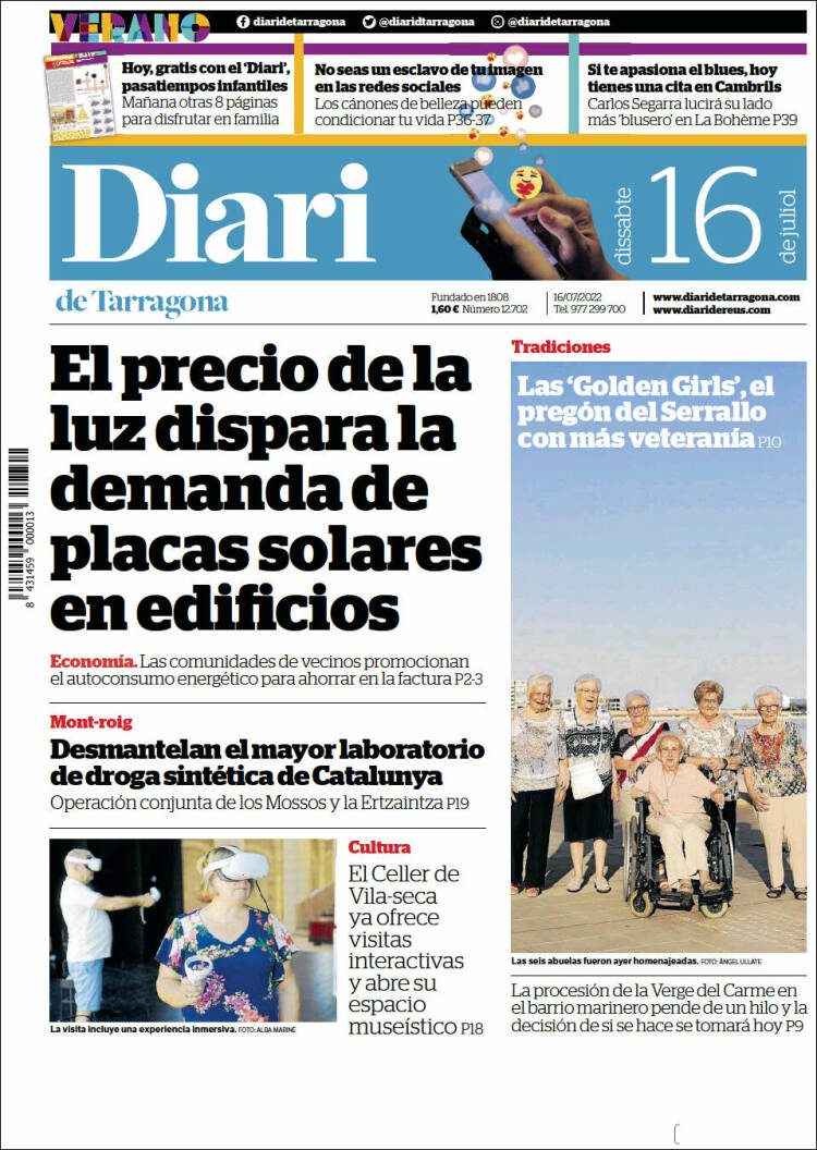 Portada de Diari de Tarragona (Espa&ntilde;a)