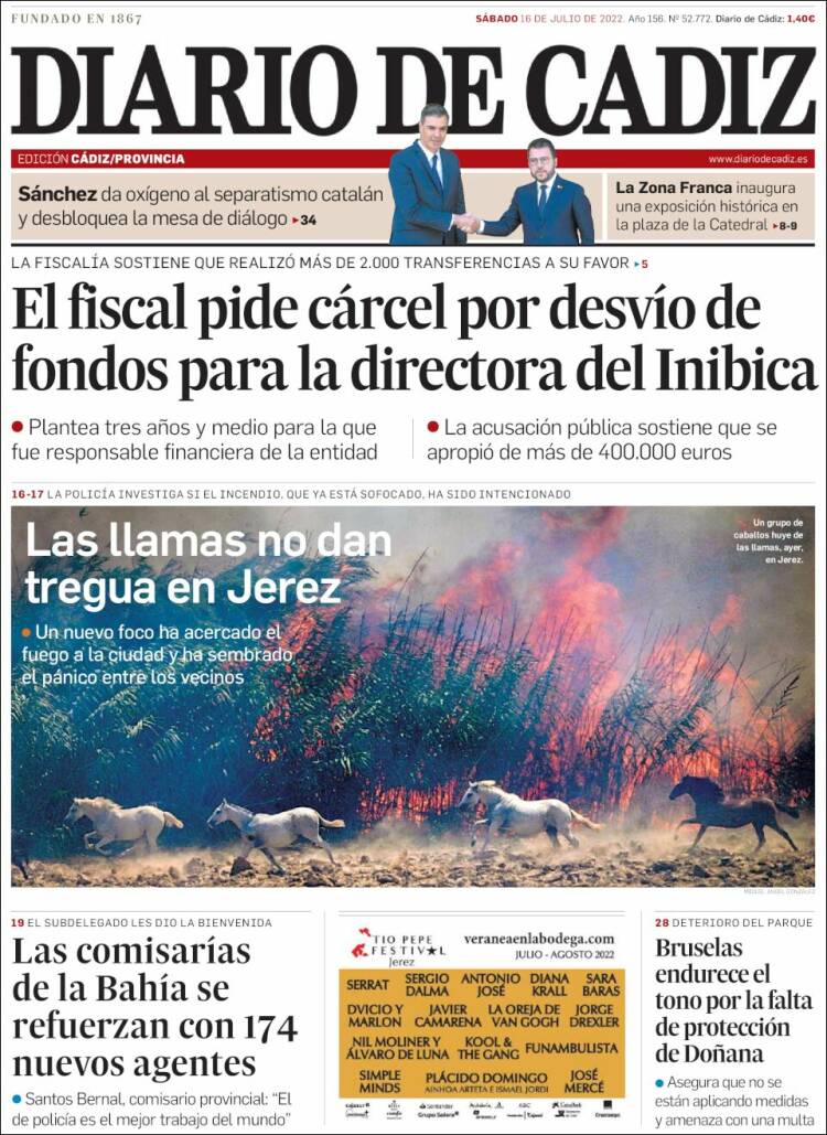 Portada de Diario de Cádiz (Espa&ntilde;a)
