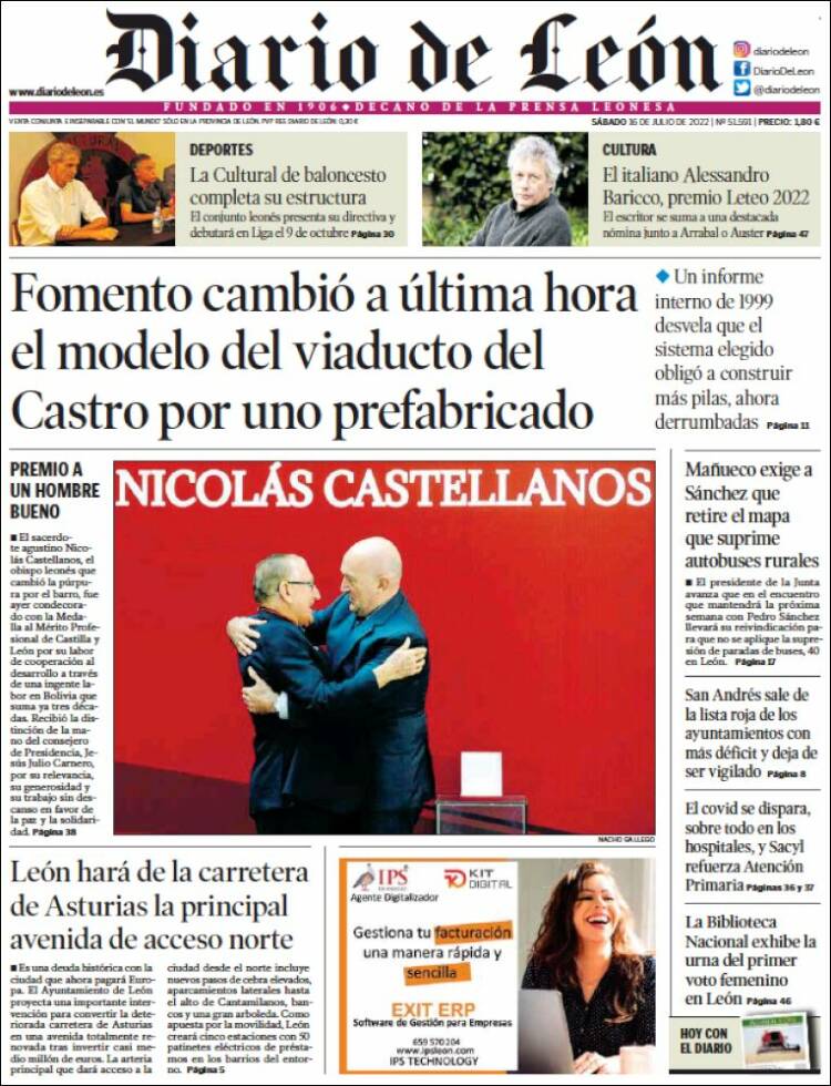 Portada de Diario de León (Espa&ntilde;a)
