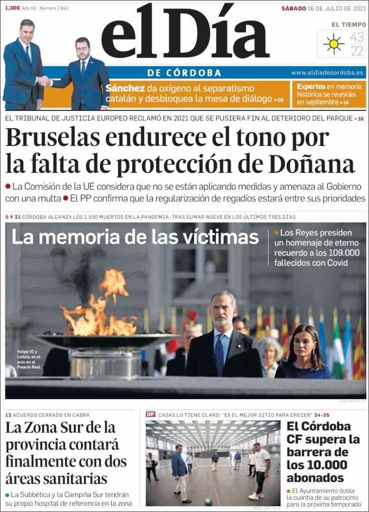 Portada de El Día de Córdoba (Espa&ntilde;a)