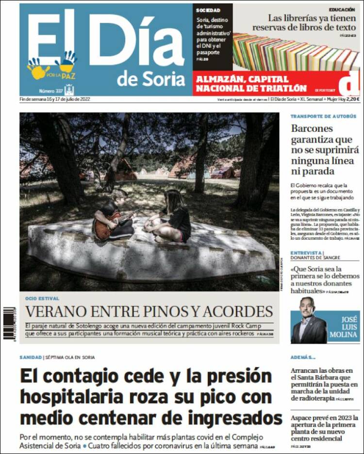 Portada de El Día de Soria (Espa&ntilde;a)