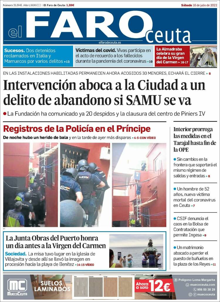 Portada de El Faro de Ceuta (Espa&ntilde;a)