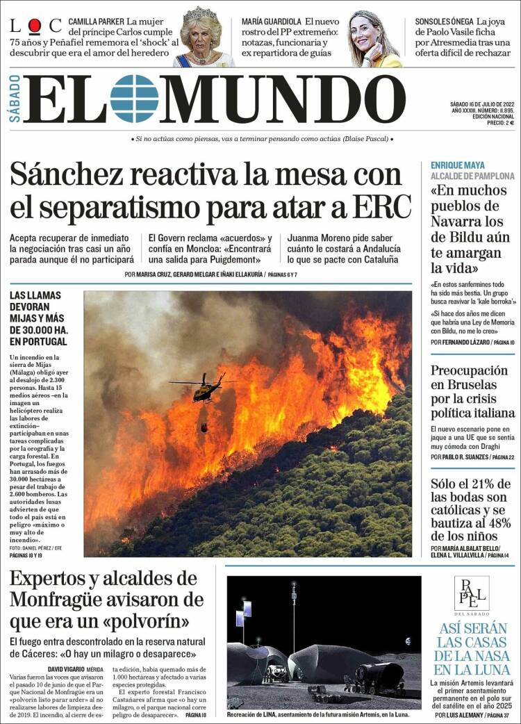 Portada de El Mundo (Espa&ntilde;a)