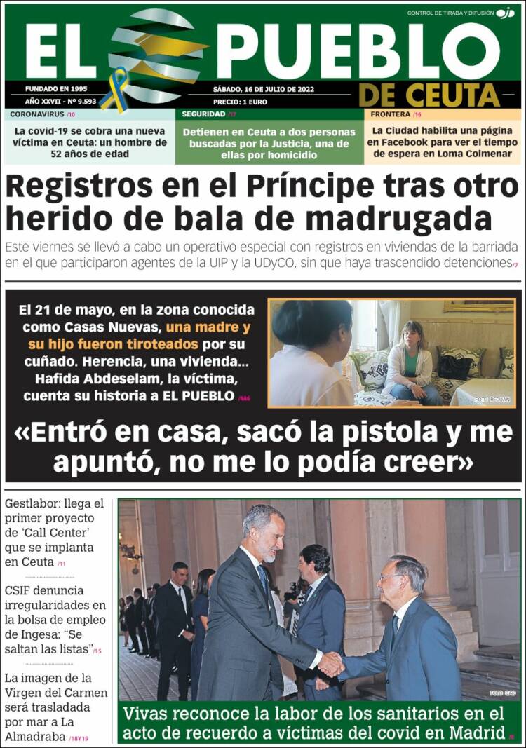 Portada de El Pueblo de Ceuta (Espa&ntilde;a)