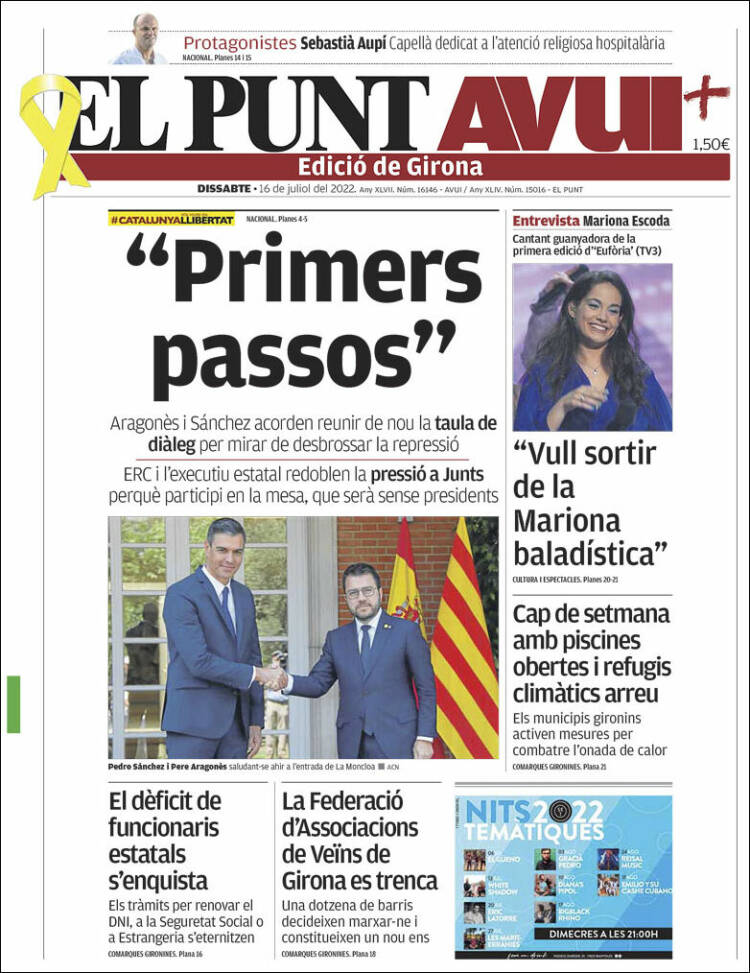Portada de El Punt Avui - Girona (Espa&ntilde;a)