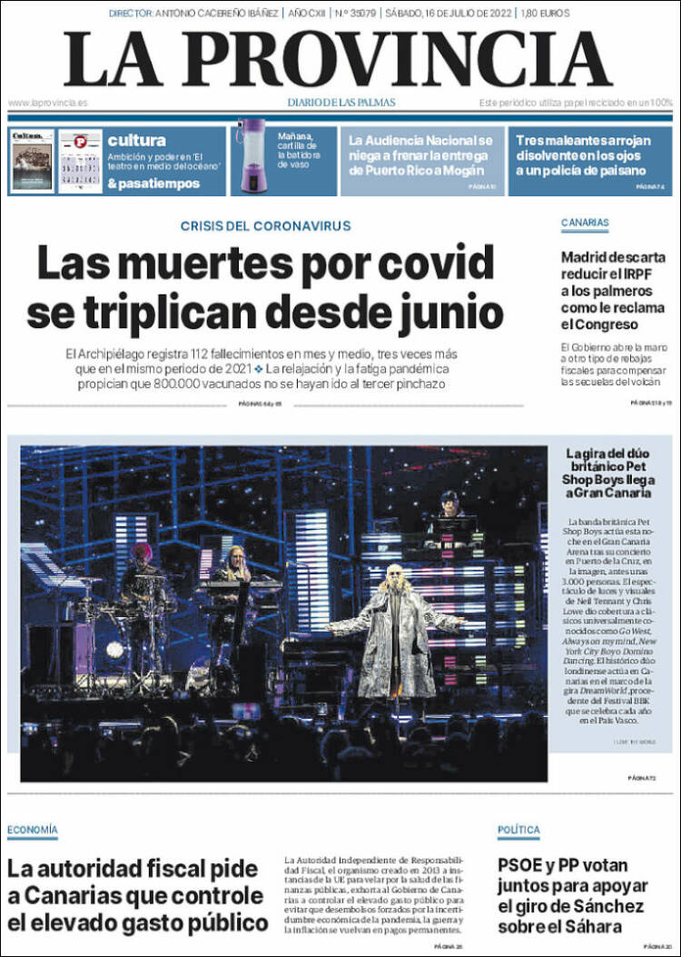 Portada de La Provincia (Espa&ntilde;a)