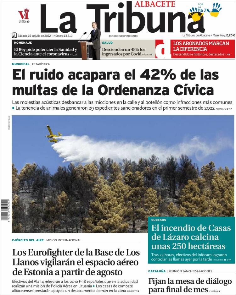 Portada de La Tribuna de Albacete (Espa&ntilde;a)