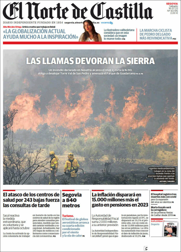 Portada de Norte de Castilla - Segovia (Espa&ntilde;a)